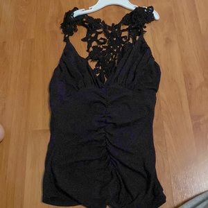 black tank top with design on the back